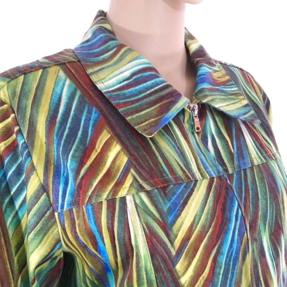 ERIN LONDON Earth Tones Unlined Brushed Cotton Slight Stretch Jacket EUC Sz M - Picture 2 of 7